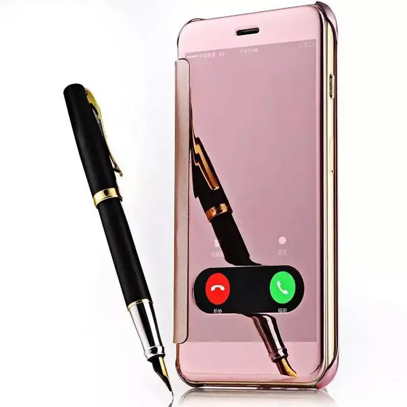 Mirror Case With Leather Back