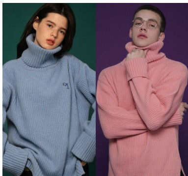 New Winter SweaterBlue Loose Turtleneck Sweater