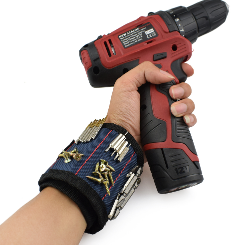 Strong magnetic wrist strap practical magnet holding scissors tool screw accessories pickup 1680D magnetic wrist strap