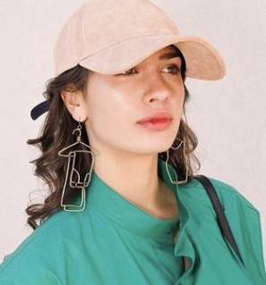 Alloy electroplated hollow clothes hanger earring Earrings