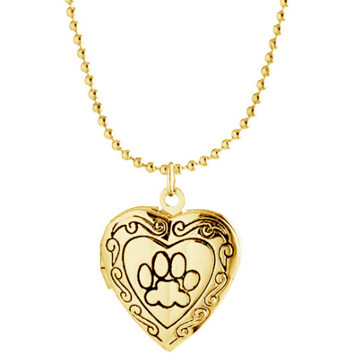 Memory Footprint Locket Necklace, Beautiful Gift For Dog Lovers
