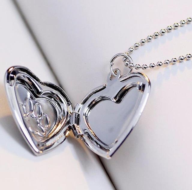 Memory Footprint Locket Necklace, Beautiful Gift For Dog Lovers