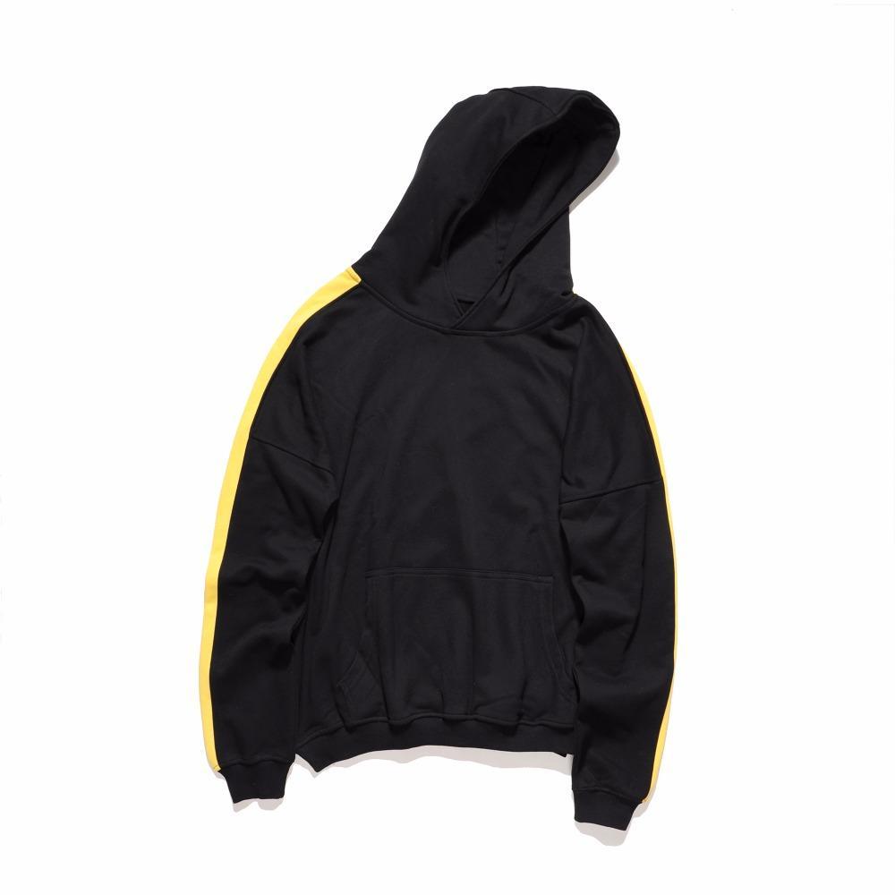 TRACK RETRO HOODIE - BLACK  YELLOW