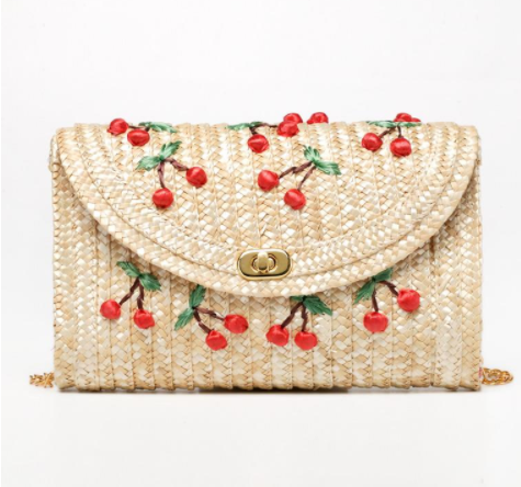 Cherry straw bag
