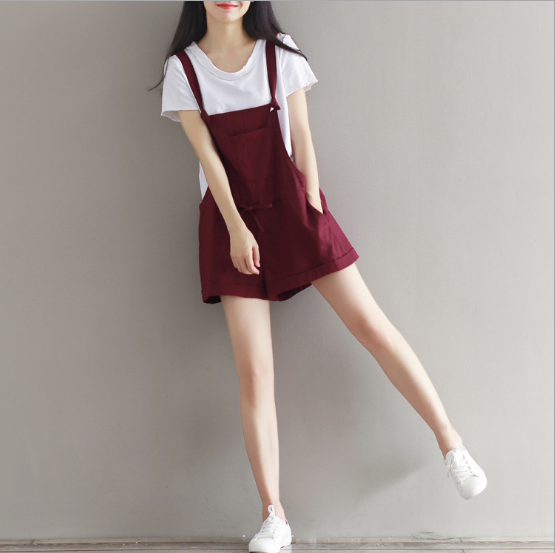 Casual Overall Shorts Red - Shop at LoveMi