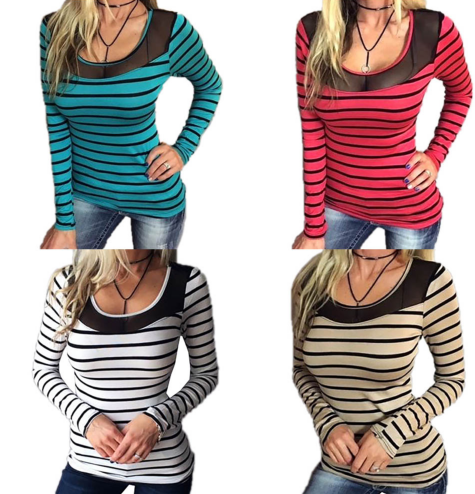 Sexy Stripes Mesh Tee