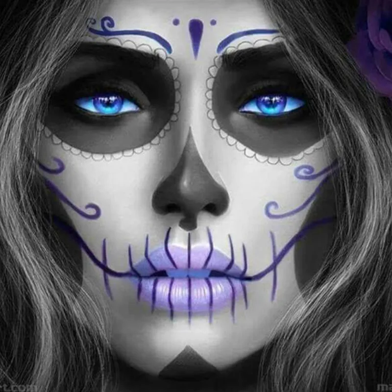 5D Diy Diamond Painting Skull Woman Cross Stitch Horror