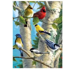 New Mosaic Diamond Embroidery Round Beads Birds IN The Birch Tree Diamonds Cross Oil Painting Beads Inlay Handwork Kits - 60X80 - View 1