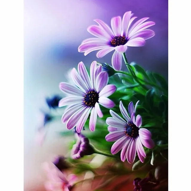 New Beautiful Purple Flower Diy 5D Diamond Painting Embroidery Cross Stitch Full Diamond Mosaic Picture Pasted Needlework Decor 30X40 - Shop at LoveMi