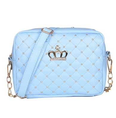 Women PU Crossbody Rivet Chain Shoulder Bag