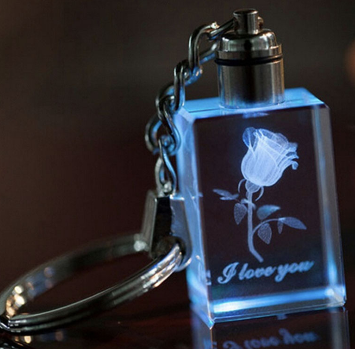 New Product Heart shaped Keychain With Crystal LED Light B - Shop at LoveMi