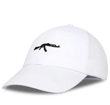 Uzi Gun Baseball Cap - White