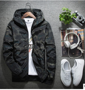 Spring and Autumn Hooded Jacket Men's Long Sleeve Slim Trends Handsome Men's Jackets Teen Tops