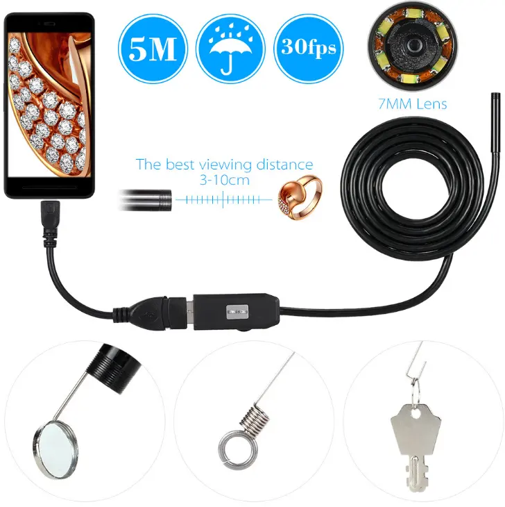 OWSOO 6 LED 7MM USB Endoscope Camera