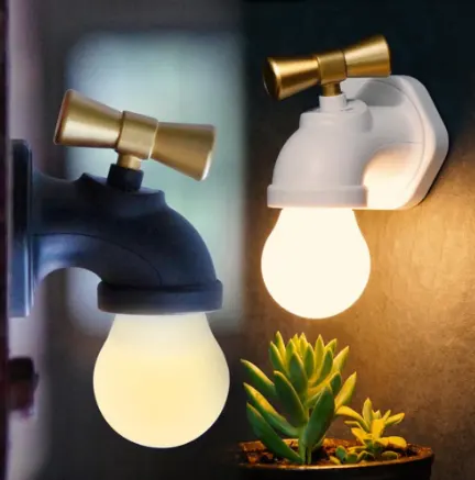 Faucet Night Lamp LED Induction Bed USB Charging Sound-controlled