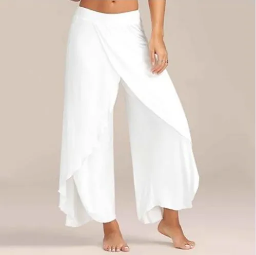 Wide Leg Split Harem Pants White - Shop at LoveMi
