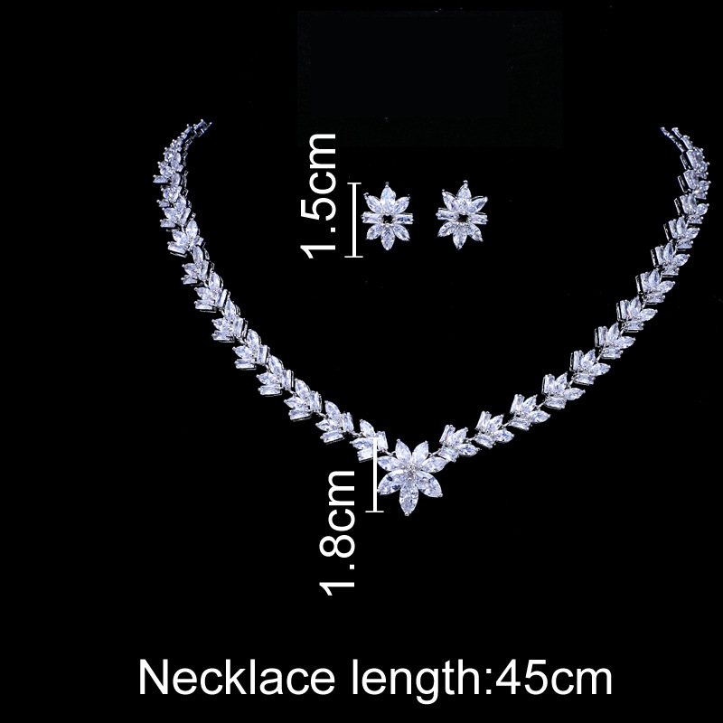 Bridal Two-piece Design Simple Flower Necklace
