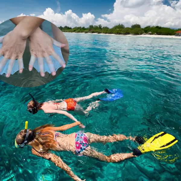 1 Pair Unisex Frog Type Swimming Girdles Hand Flippers Palm Webbed Gloves Paddle