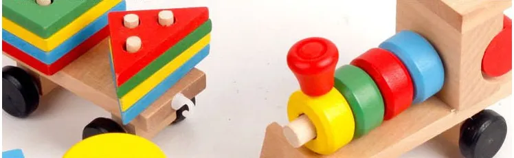 Wooden Train Three-section Tractor Toy Children's Intelligence Puzzle Toys Educational Toys – image 5