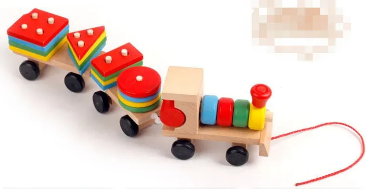 Wooden Train Three-section Tractor Toy Children's Intelligence Puzzle Toys Educational Toys – image 6