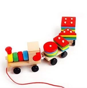 Wooden Train Three-section Tractor Toy Children's Intelligence Puzzle Toys Educational Toys – image 4
