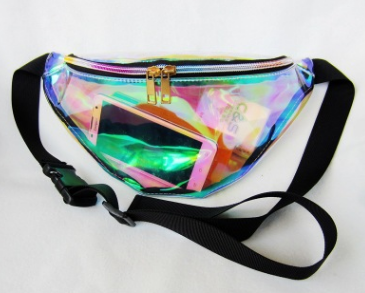 The Original Suefeng Laser Transparent Waist Bag Women's Messenger Bag Sports Running Multi-functional Collection Of Silver Boobs. — foto 3