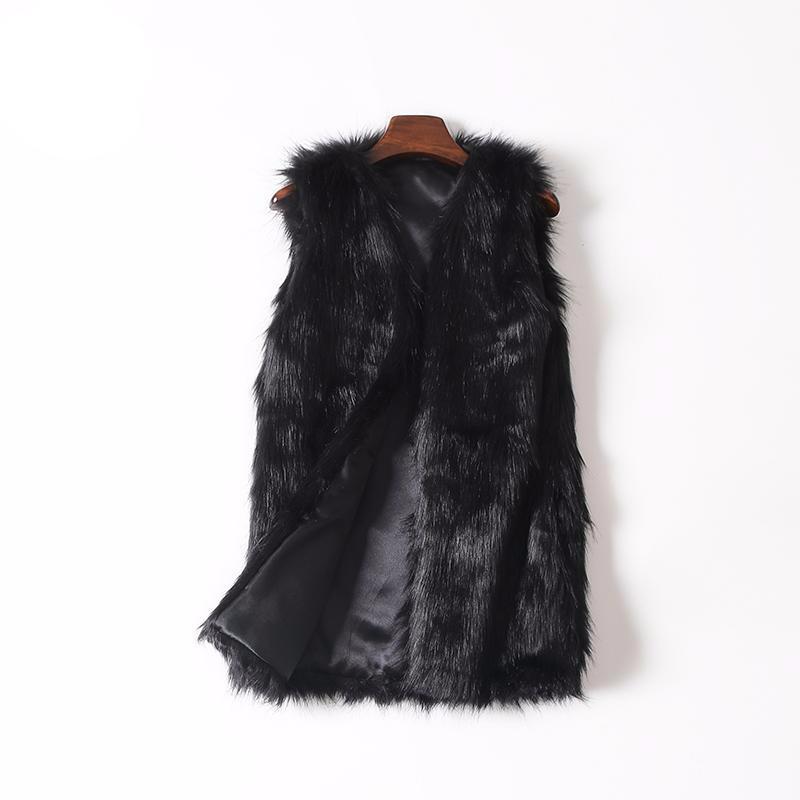 Faux Fox Fur Vest Women's Warm Vest Vest Speckle Color Xl - Shop at LoveMi