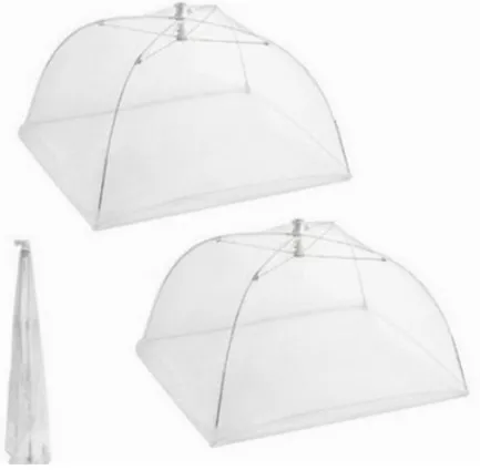 White Large Rectangular Dish Cover With Removable And Washable Mesh – image 3