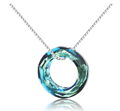 Colorful Circle Austrian Crystal Japan and South Korea Wild temperament pendant
