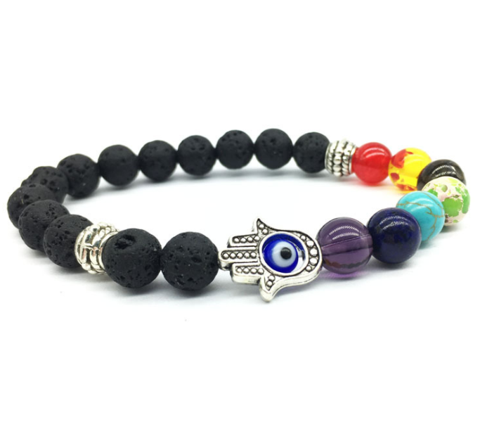 Buddha Beads Volcanic Stone Colorful Yoga Energy Bracelet