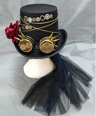 Steampunk Top Hat High Hat With Voile - Shop at LoveMi