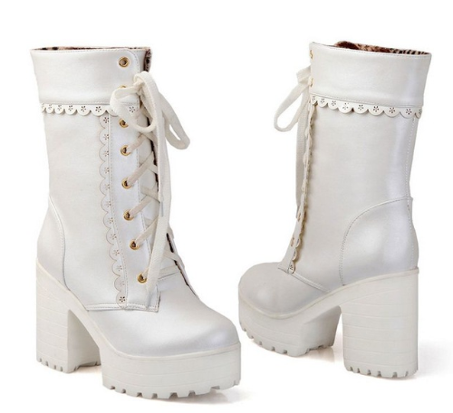 Spitzen Schwarzen Studenten Weiche Schwester Lolita  High Heels Stiefel  Cosplay Lolita Lady Schuhe