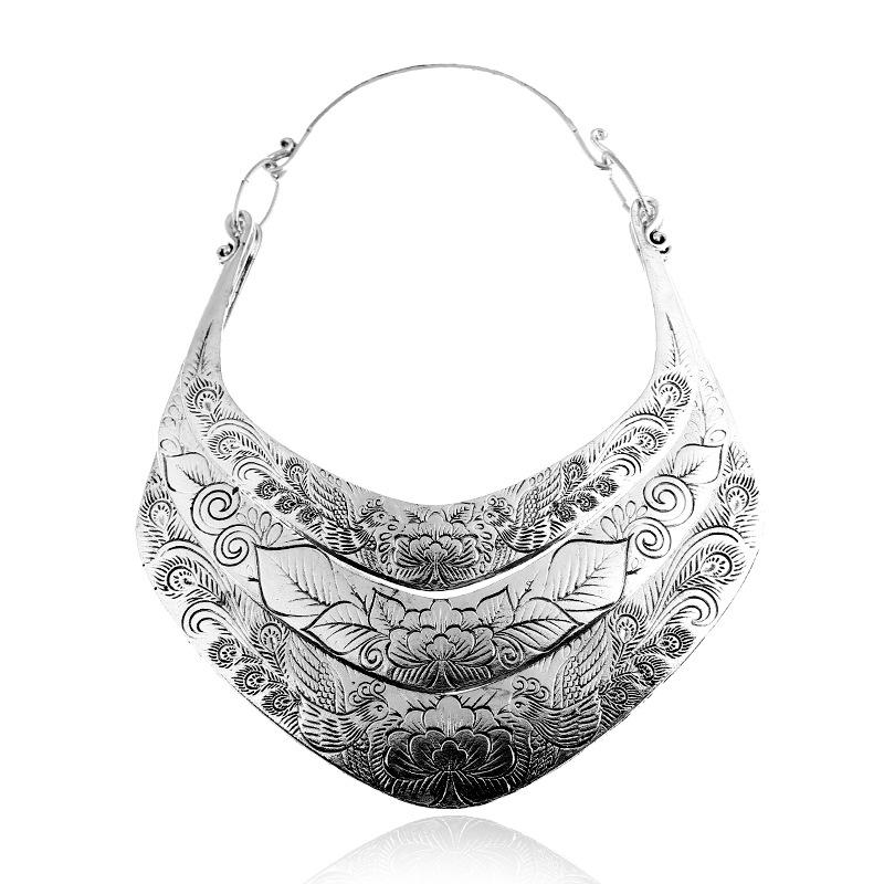 Retro Multi-Layer Colourful Collar Flowers & Birds Pattern Decoration