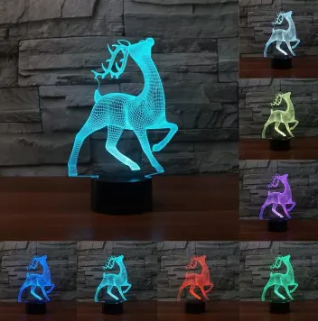 Deer 3D 7Color Touch Control LED Night