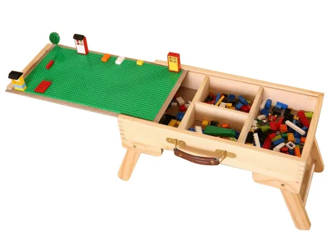 Block Compatible Storage Play Table Folding Custom Made Wooden