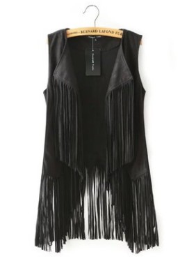 Ethnic Sleeveless Tassels Fringed Cardigan Vest