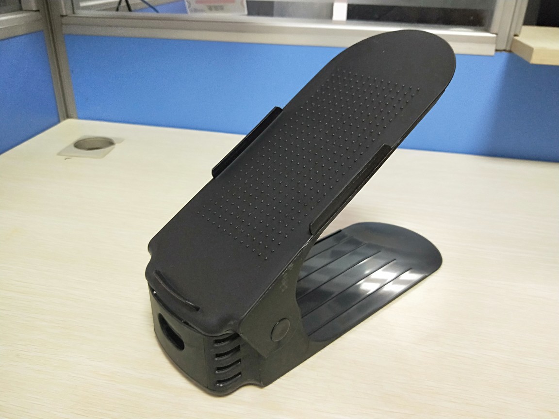 Adjustable Double Stand Shoe Support Lock Closet Cabinet Storage Rack Black - Shop at LoveMi