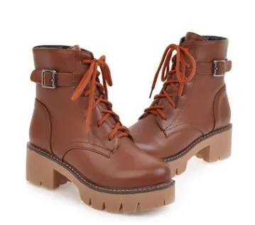 College Girl Style Ankle Boots Brown - Shop at LoveMi
