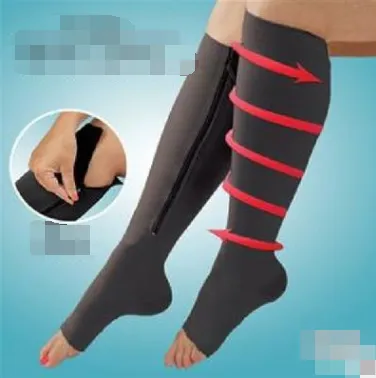 Pressure exposed toe compression socks - Black