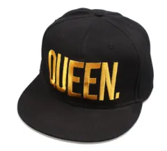 Spring and summer new King Queen couple hat Creative fashion outdoor sports sun hat - Black Gold - View 1