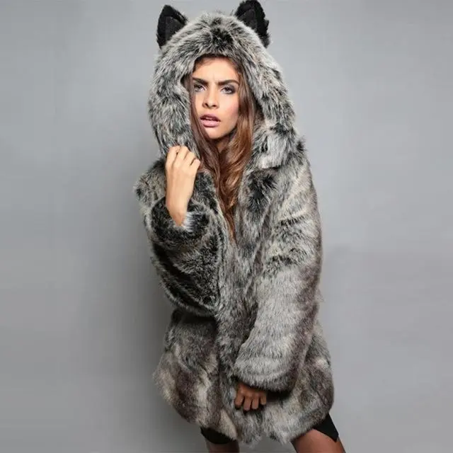 Plush coat Gray - Shop at LoveMi