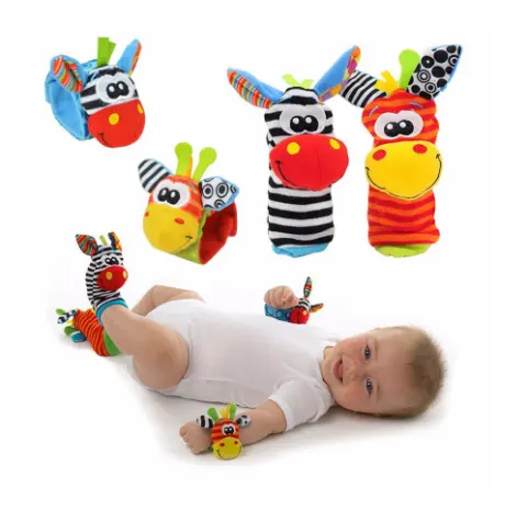 0-12 Months Soft Animal Rattle Infant Newborn Plush Sock