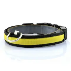 Vibrant LED Dog Collar - Yellow - View 1