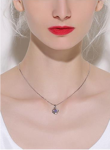 S925 standard Sterling Silver CZ pendant, Valentine's Day exploding eight hearts eight arrows Rose Pendant