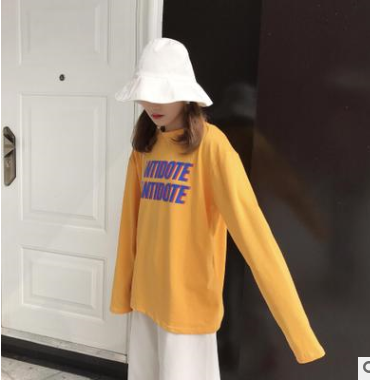 Letter Long Sleeve T-Shirt Student Wild Top T-Shirt