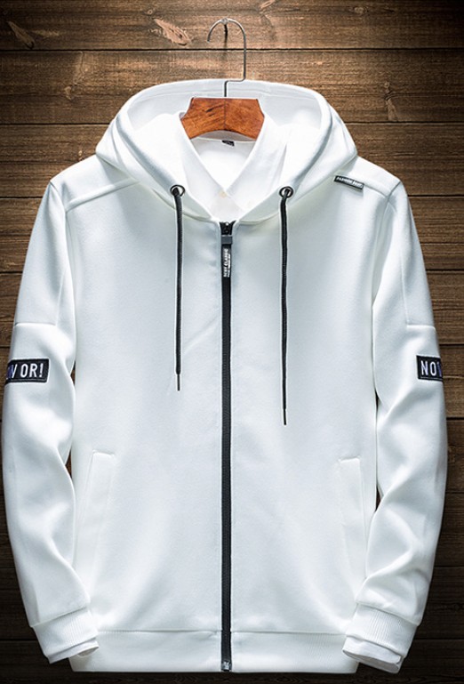 Men's Hooded Jacket With Letter Armband