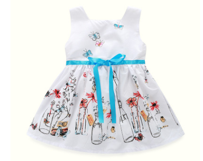 Little girl white floral butterfly skirt baby dress Princess - Picture 3 of 8