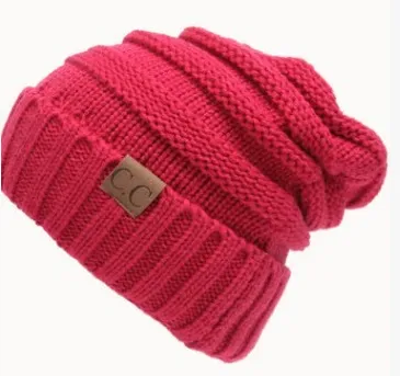 Warm Knitted Beanie For Autumn&Winter Rose Red - Shop at LoveMi