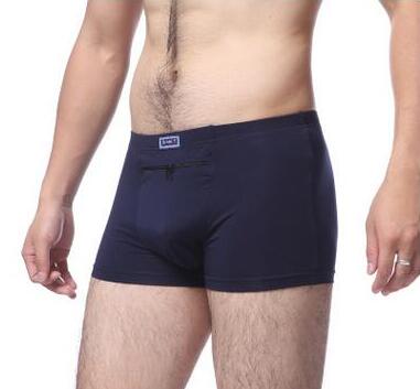 Men's anti-theft briefs, viscose medium waist four quarter pants, zippers, big pockets, single pants.