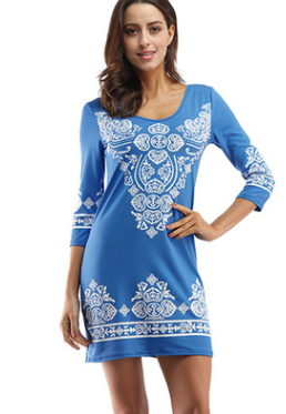 Amazon Europe and the United States original single cashew flower Slim stretch large size dress is good